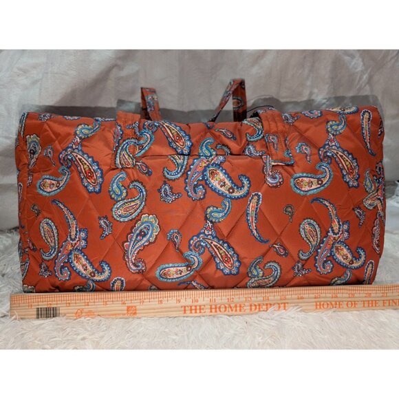 Vera Bradley Bag Large Orange Travel Duffel In Manor Paisley Print - Picture 3 of 7